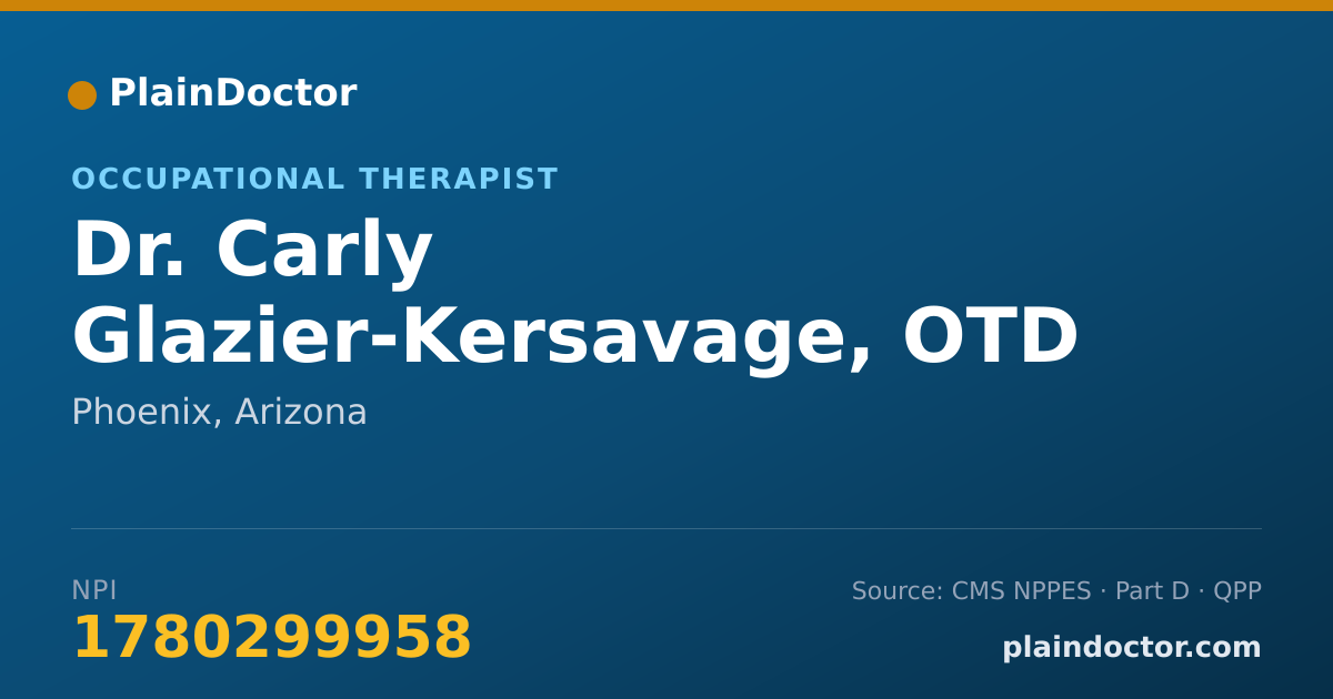 Shareable card for Carly Glazier-Kersavage, OTD - Occupational Therapist, Phoenix, AZ