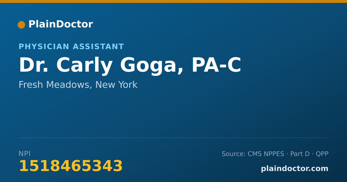 Shareable card for Carly Goga, PA-C - Physician Assistant, Fresh Meadows, NY