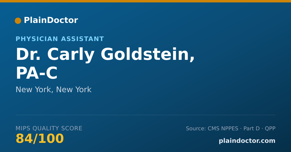 Shareable card for Carly Goldstein, PA-C - Physician Assistant, New York, NY
