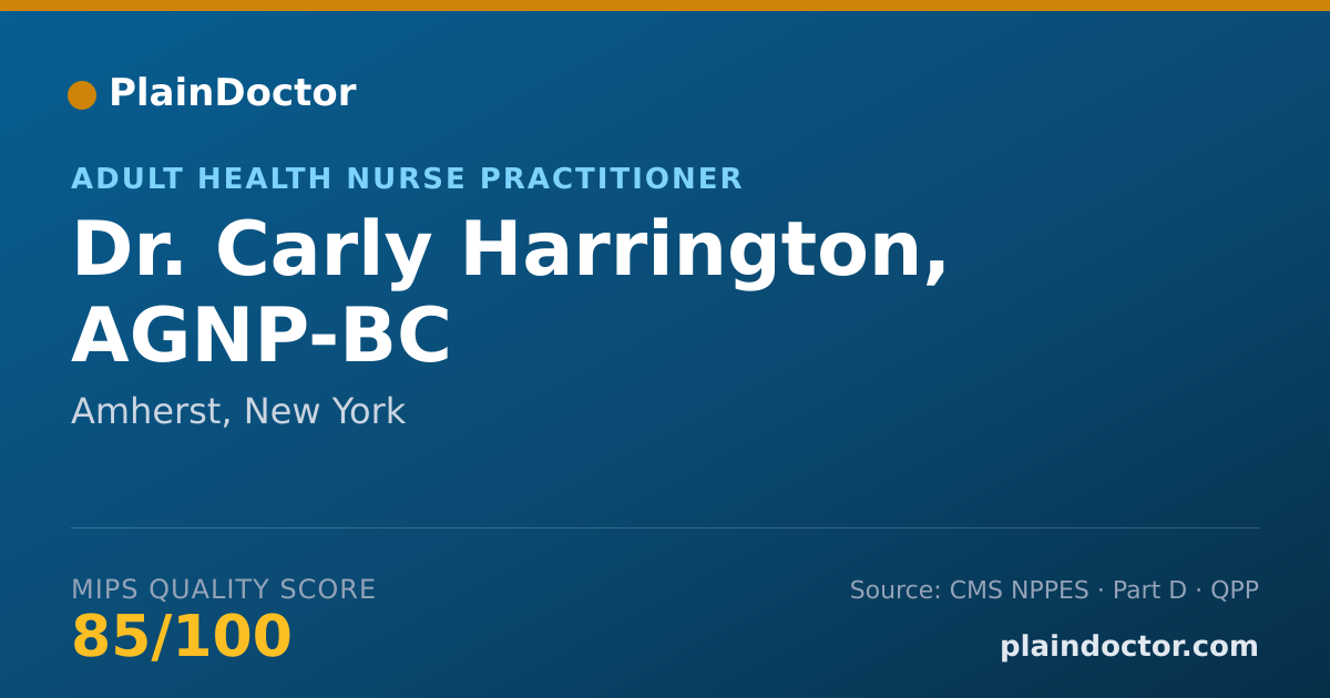 Shareable card for Carly Harrington, AGNP-BC - Adult Health Nurse Practitioner, Amherst, NY