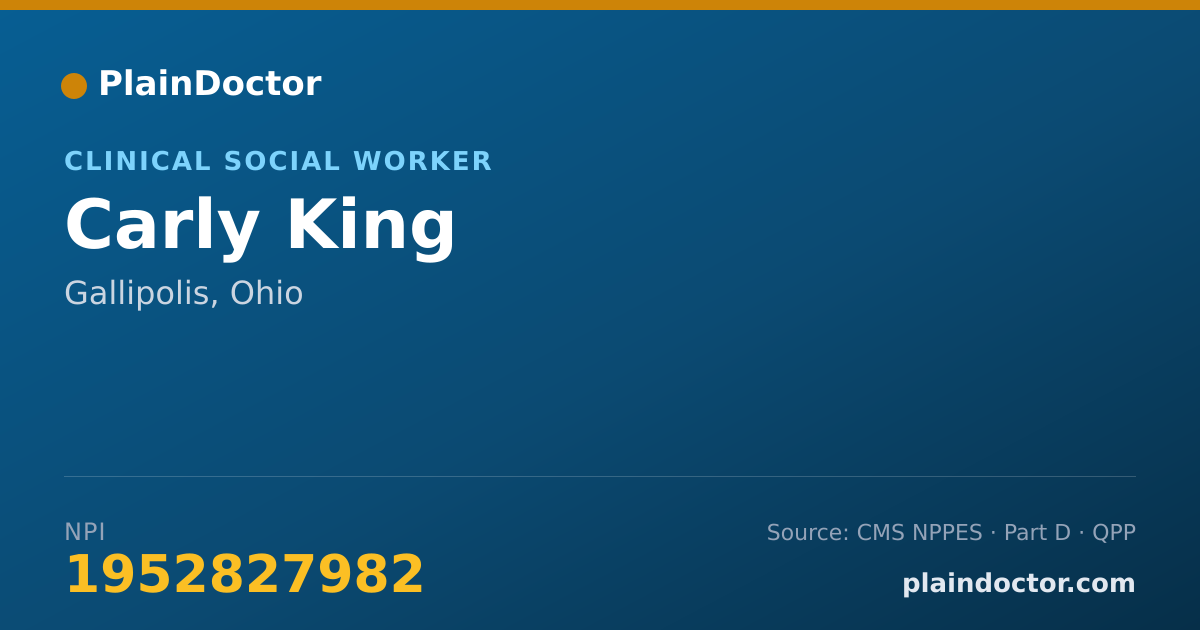Shareable card for Carly King - Clinical Social Worker, Gallipolis, OH