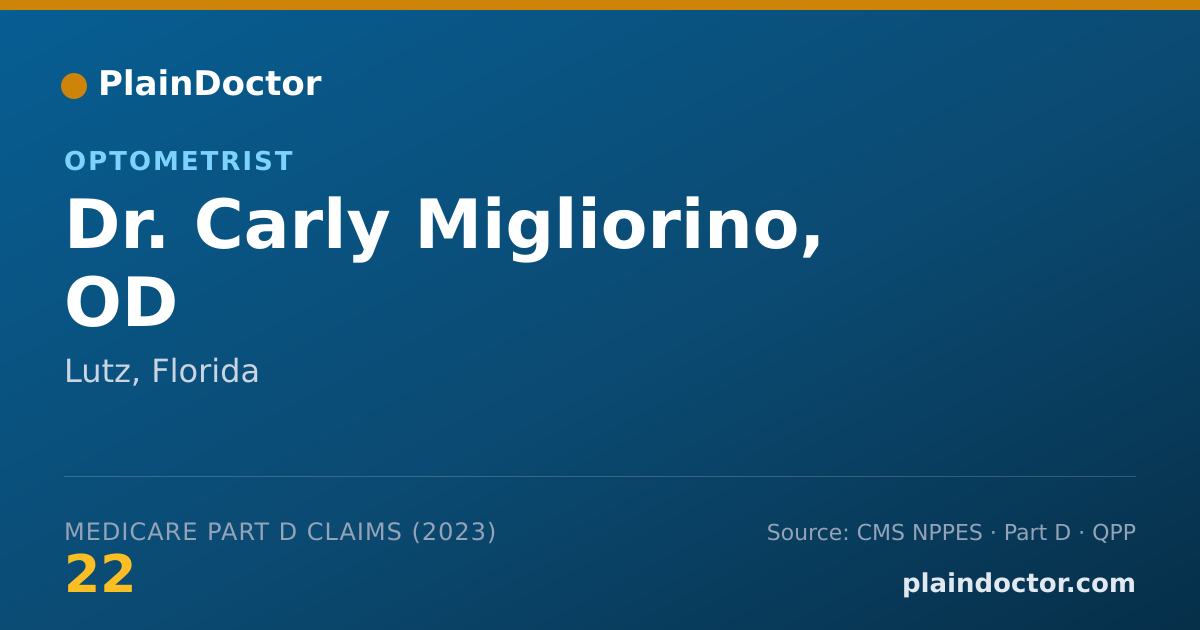 Shareable card for Carly Migliorino, OD - Optometrist, Lutz, FL