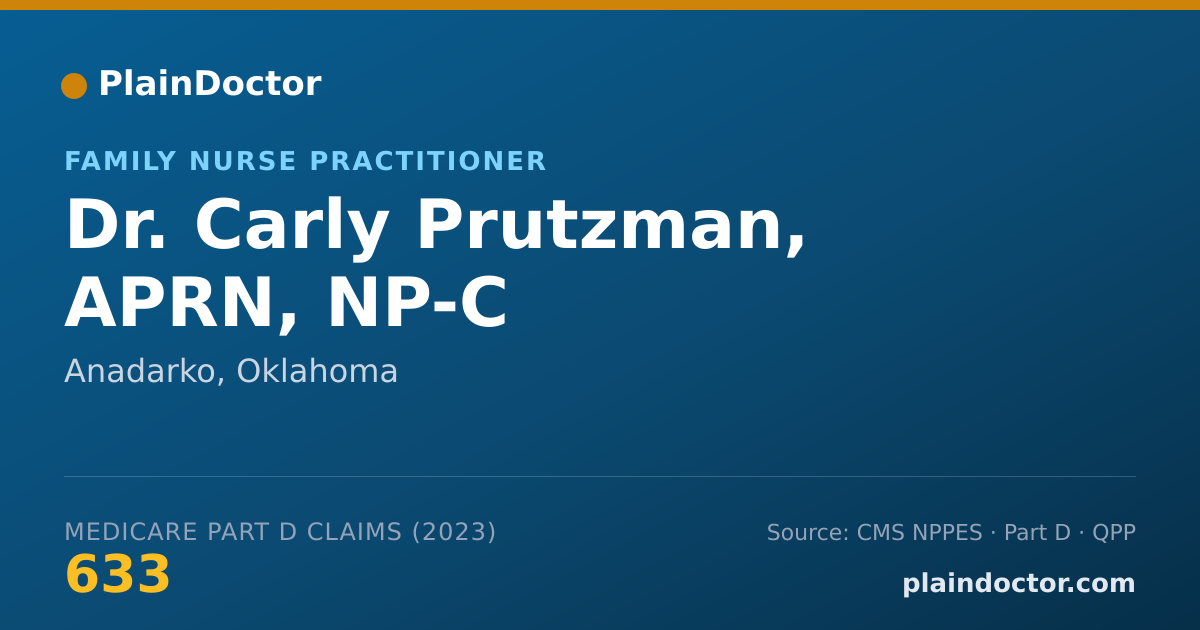 Shareable card for Carly Prutzman, APRN, NP-C - Family Nurse Practitioner, Anadarko, OK