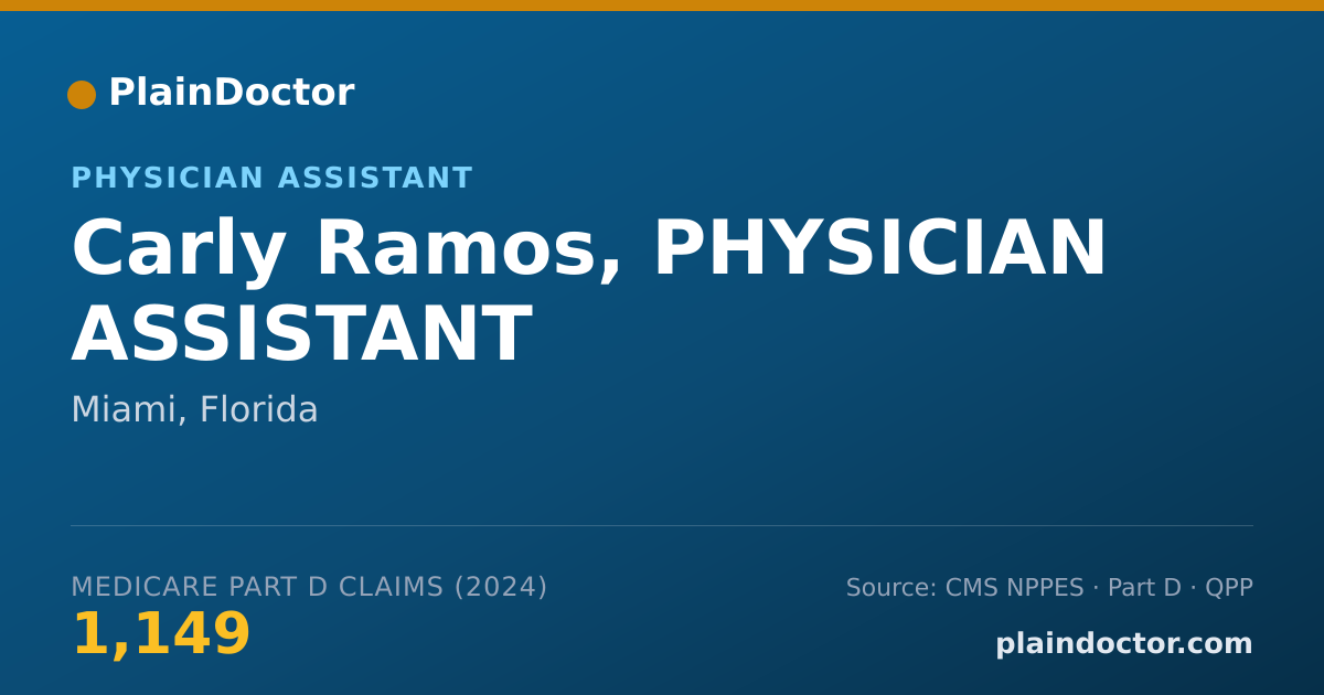 Shareable card for Carly Ramos, PHYSICIAN ASSISTANT - Physician Assistant, Miami, FL