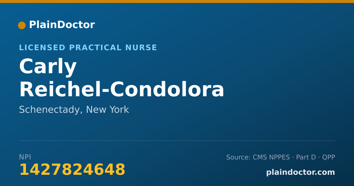 Shareable card for Carly Reichel-Condolora - Licensed Practical Nurse, Schenectady, NY