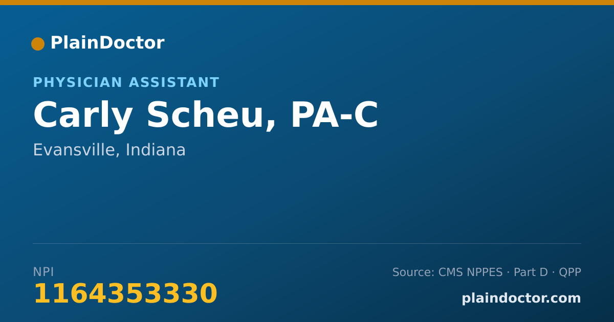 Shareable card for Carly Scheu, PA-C - Physician Assistant, Evansville, IN