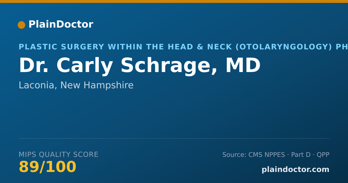 Shareable card for Carly Schrage, MD - Plastic Surgery within the Head & Neck (Otolaryngology) Physician, Laconia, NH