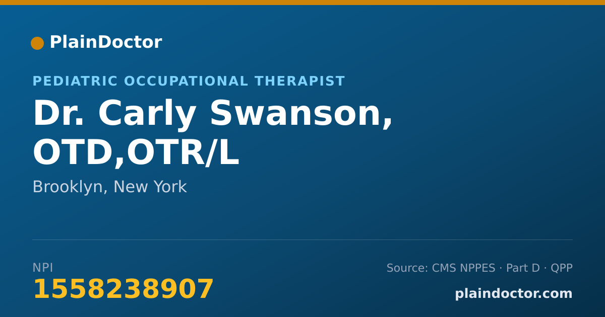 Shareable card for Carly Swanson, OTD,OTR/L - Pediatric Occupational Therapist, Brooklyn, NY