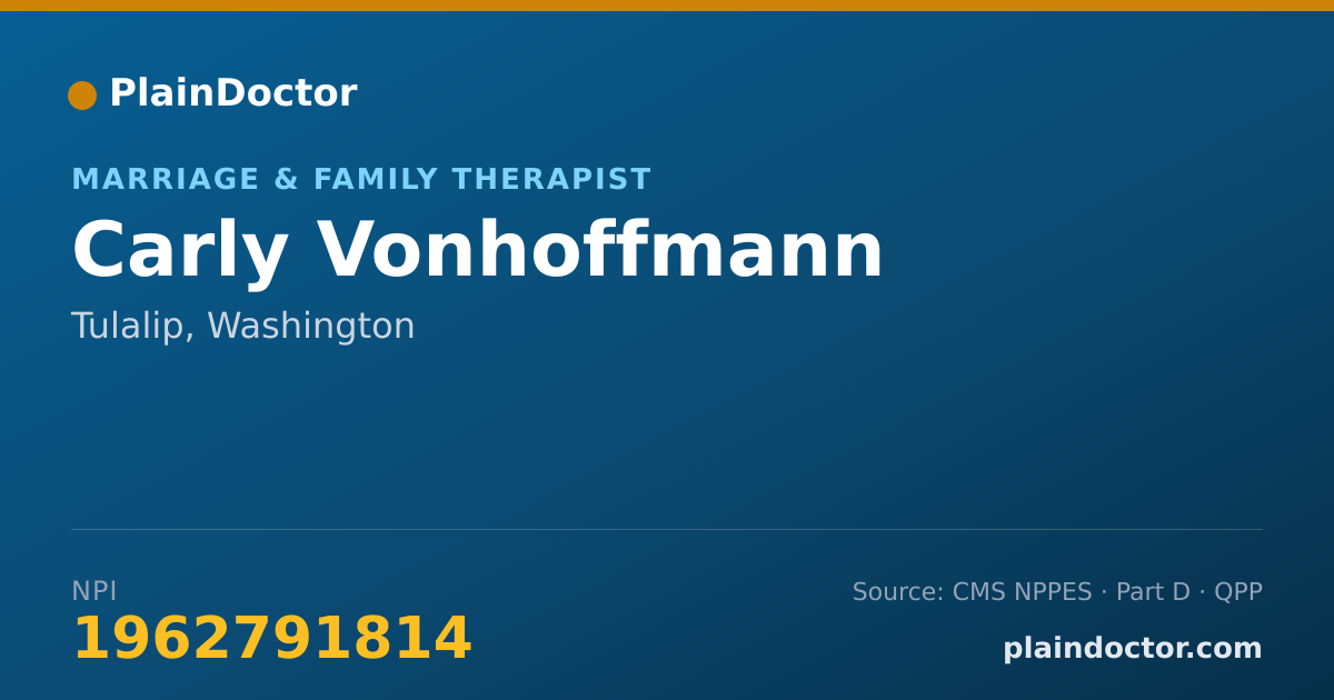 Shareable card for Carly Vonhoffmann - Marriage & Family Therapist, Tulalip, WA