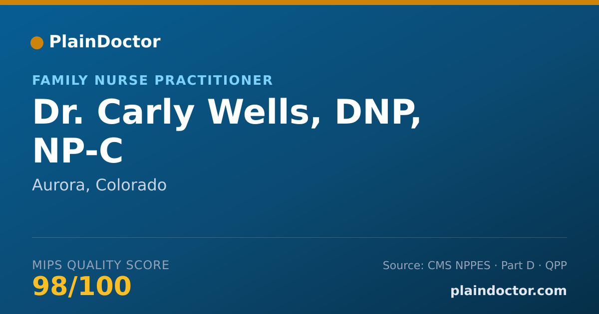 Shareable card for Carly Wells, DNP, NP-C - Family Nurse Practitioner, Aurora, CO