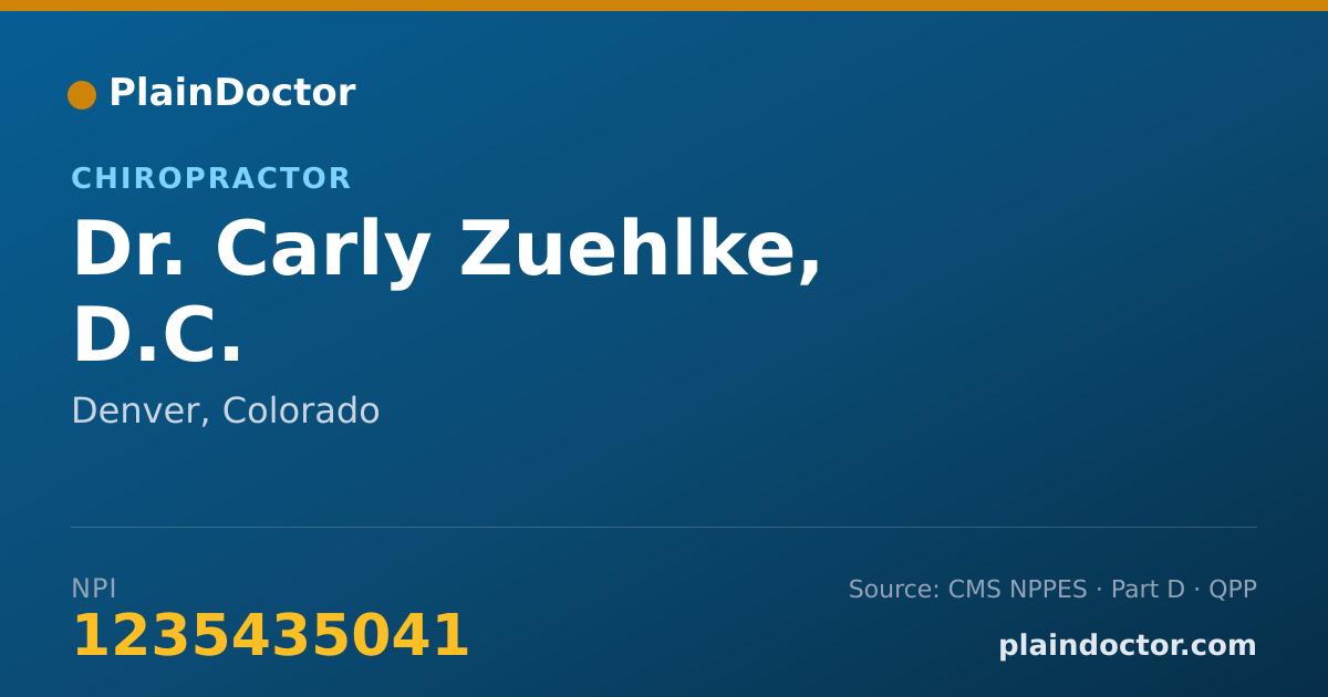 Shareable card for Carly Zuehlke, D.C. - Chiropractor, Denver, CO