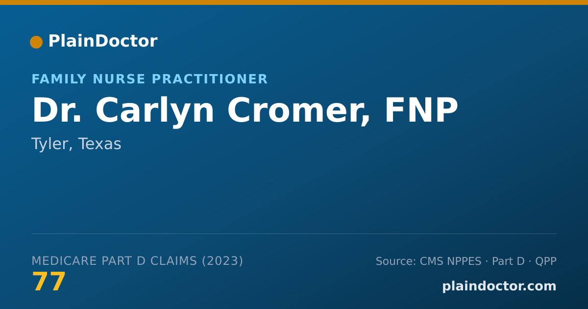 Shareable card for Carlyn Cromer, FNP - Family Nurse Practitioner, Tyler, TX