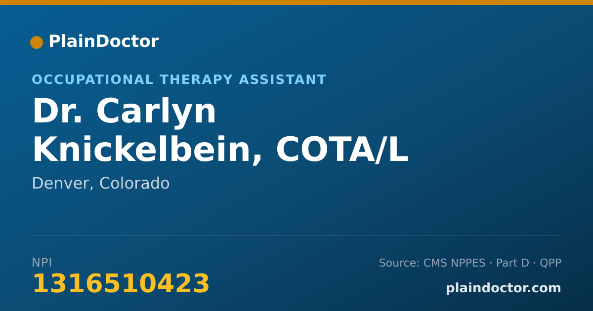 Shareable card for Carlyn Knickelbein, COTA/L - Occupational Therapy Assistant, Denver, CO