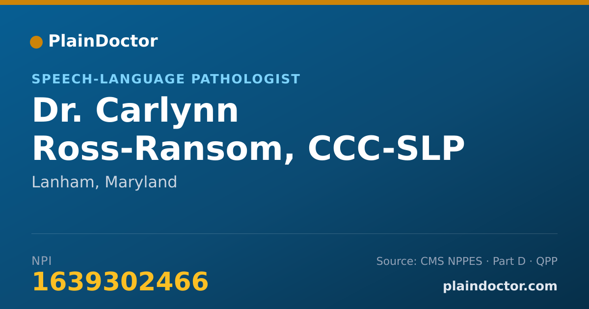 Shareable card for Carlynn Ross-Ransom, CCC-SLP - Speech-Language Pathologist, Lanham, MD