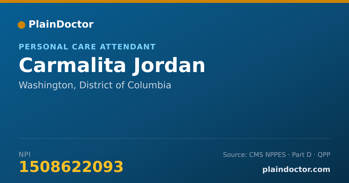 Shareable card for Carmalita Jordan - Personal Care Attendant, Washington, DC