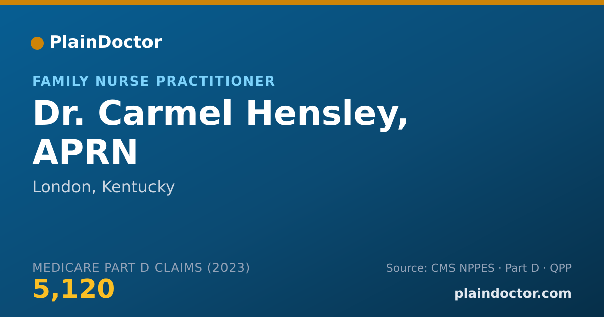 Shareable card for Carmel Hensley, APRN - Family Nurse Practitioner, London, KY