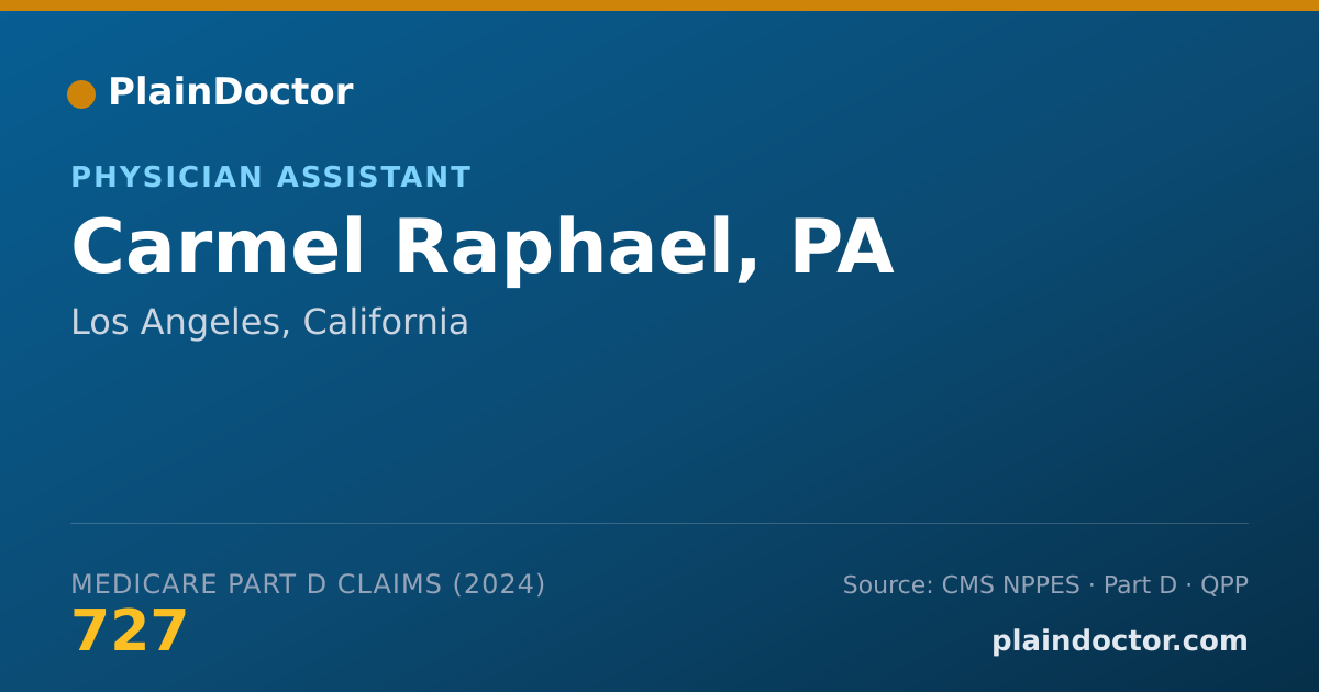 Shareable card for Carmel Raphael, PA - Physician Assistant, Los Angeles, CA