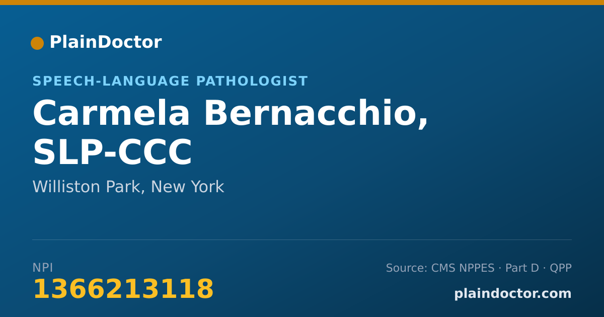 Shareable card for Carmela Bernacchio, SLP-CCC - Speech-Language Pathologist, Williston Park, NY