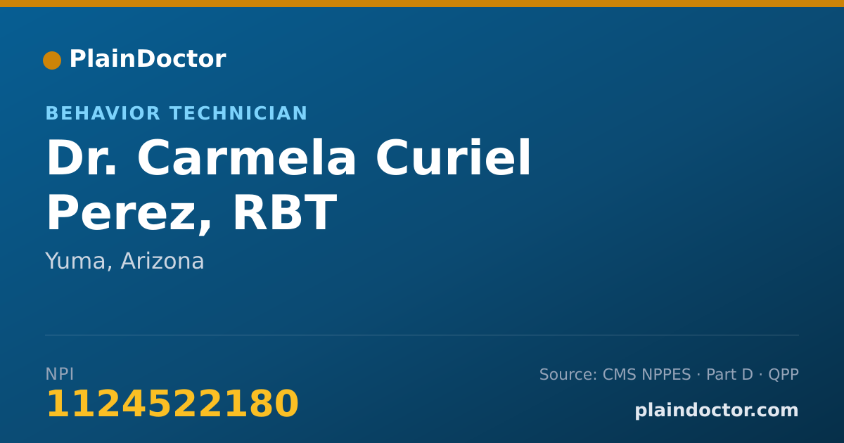 Shareable card for Carmela Curiel Perez, RBT - Behavior Technician, Yuma, AZ