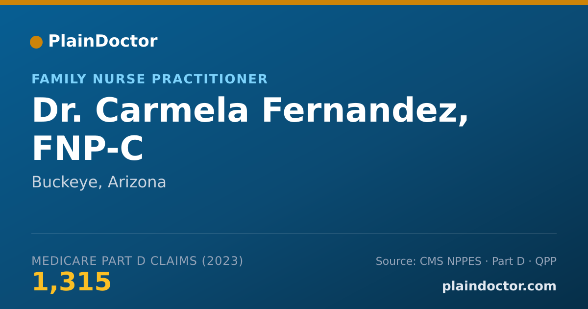 Shareable card for Carmela Fernandez, FNP-C - Family Nurse Practitioner, Buckeye, AZ