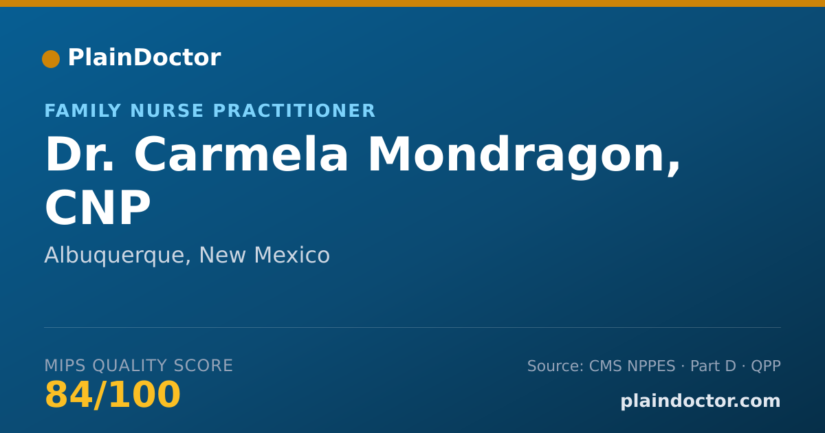 Shareable card for Carmela Mondragon, CNP - Family Nurse Practitioner, Albuquerque, NM