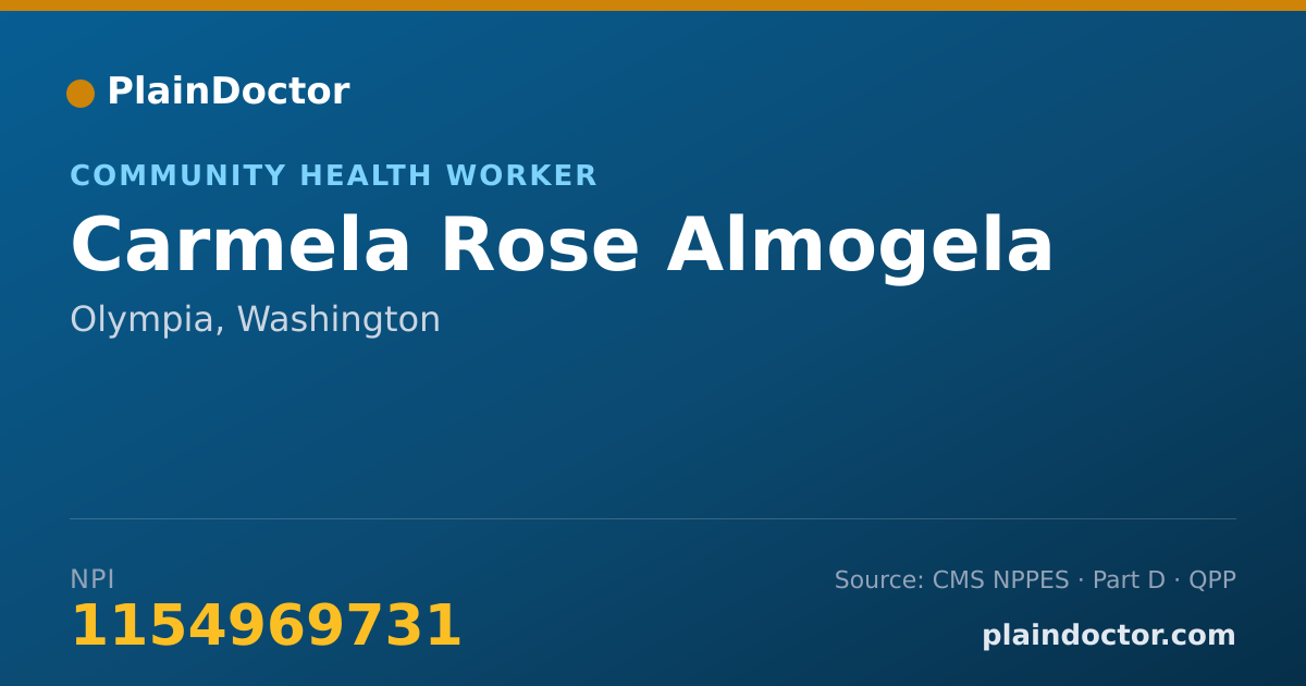 Shareable card for Carmela Rose Almogela - Community Health Worker, Olympia, WA