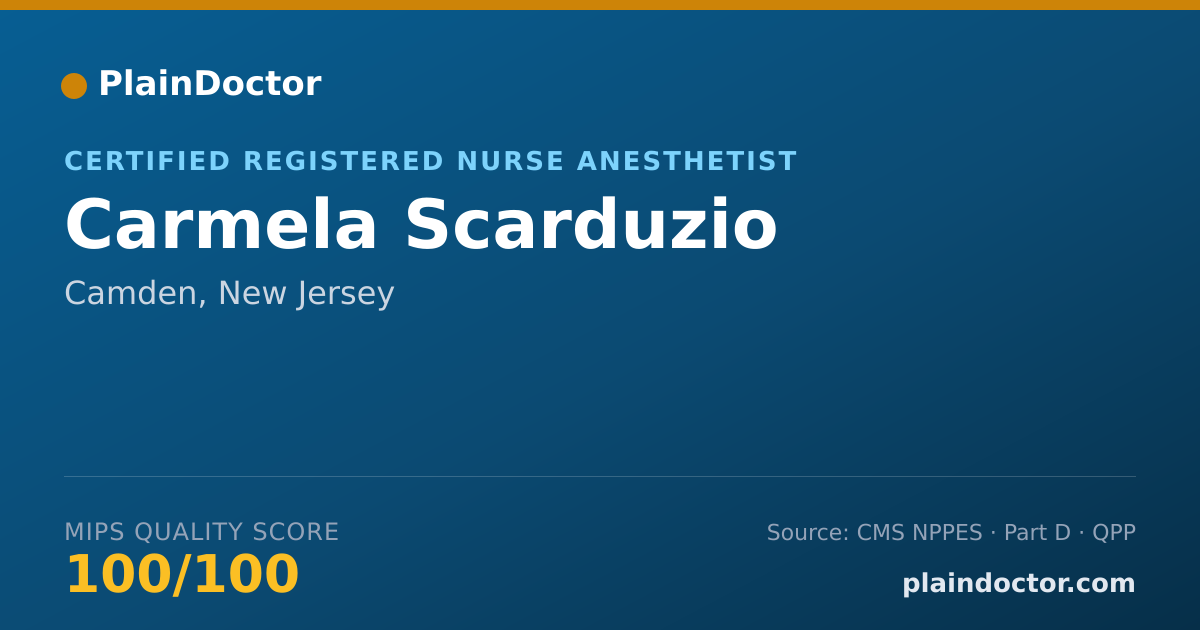 Shareable card for Carmela Scarduzio - Certified Registered Nurse Anesthetist, Camden, NJ