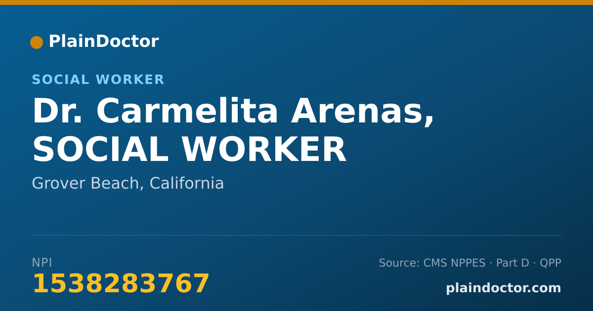 Shareable card for Carmelita Arenas, SOCIAL WORKER - Social Worker, Grover Beach, CA