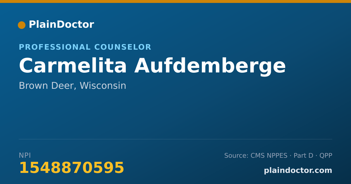 Shareable card for Carmelita Aufdemberge - Professional Counselor, Brown Deer, WI