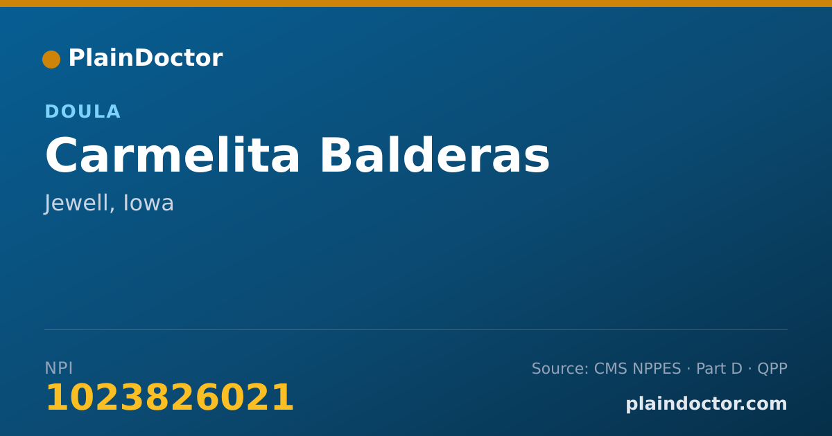 Shareable card for Carmelita Balderas - Doula, Jewell, IA