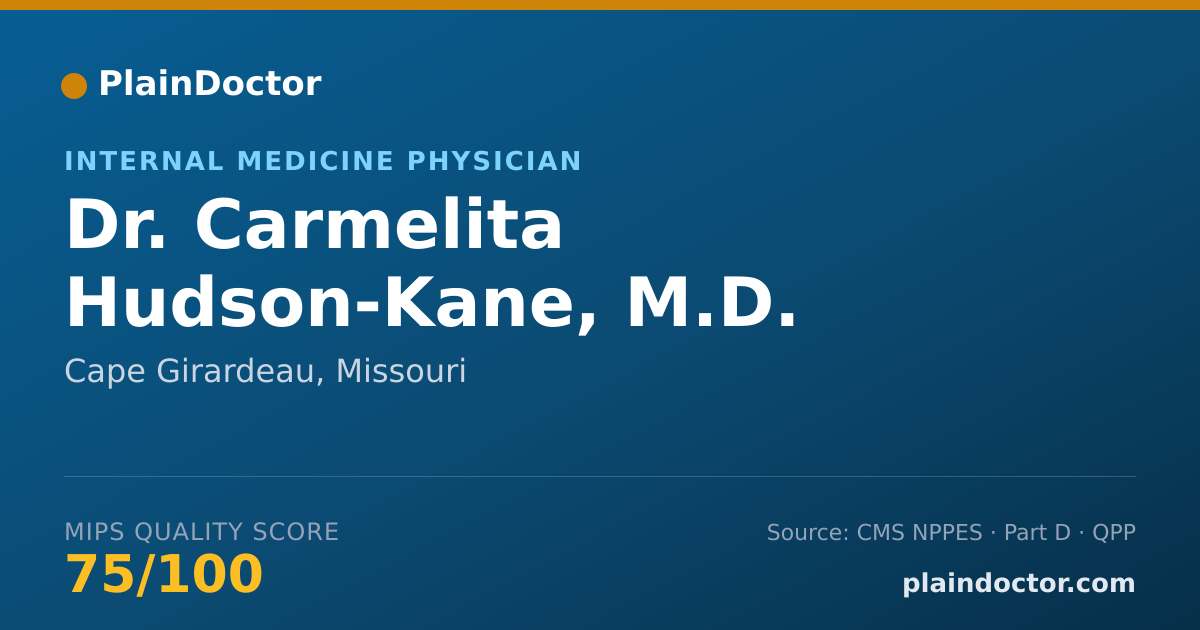 Shareable card for Carmelita Hudson-Kane, M.D. - Internal Medicine Physician, Cape Girardeau, MO