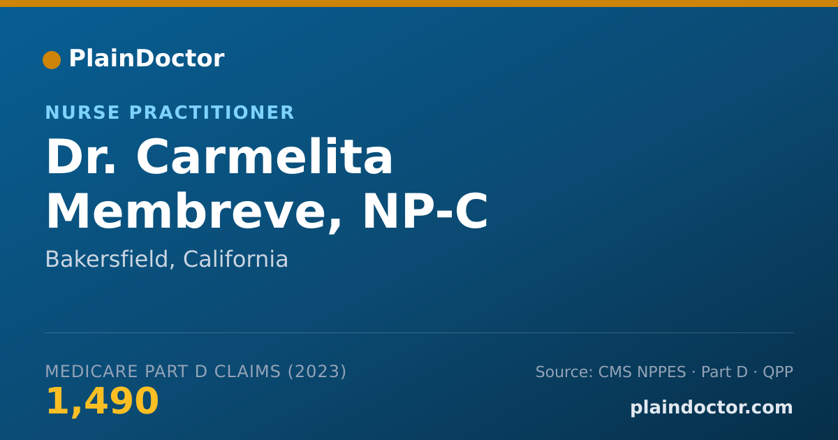 Shareable card for Carmelita Membreve, NP-C - Nurse Practitioner, Bakersfield, CA
