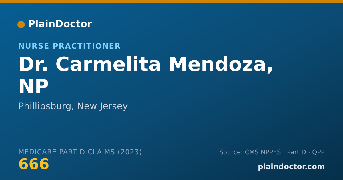Shareable card for Carmelita Mendoza, NP - Nurse Practitioner, Phillipsburg, NJ