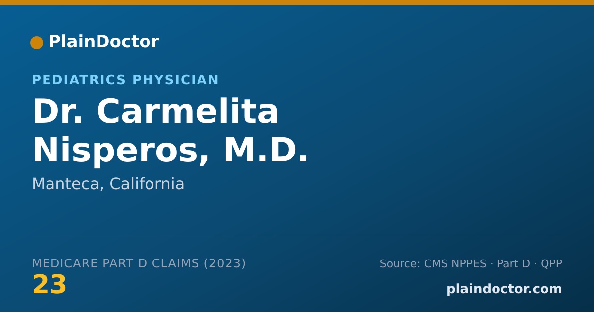 Shareable card for Carmelita Nisperos, M.D. - Pediatrics Physician, Manteca, CA