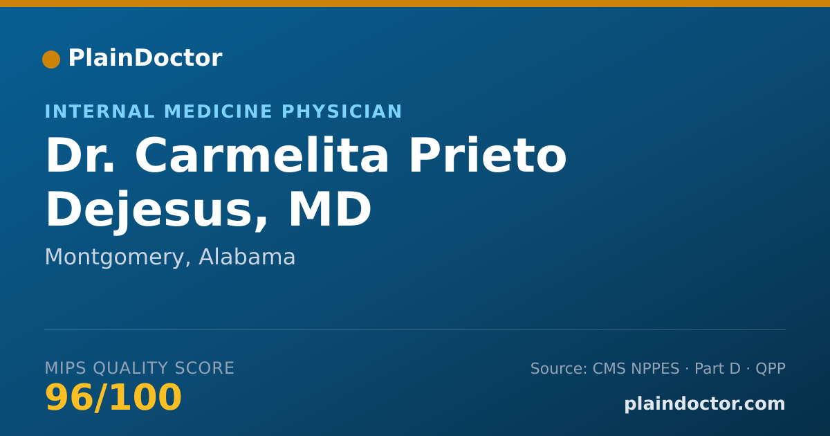 Shareable card for Carmelita Prieto Dejesus, MD - Internal Medicine Physician, Montgomery, AL