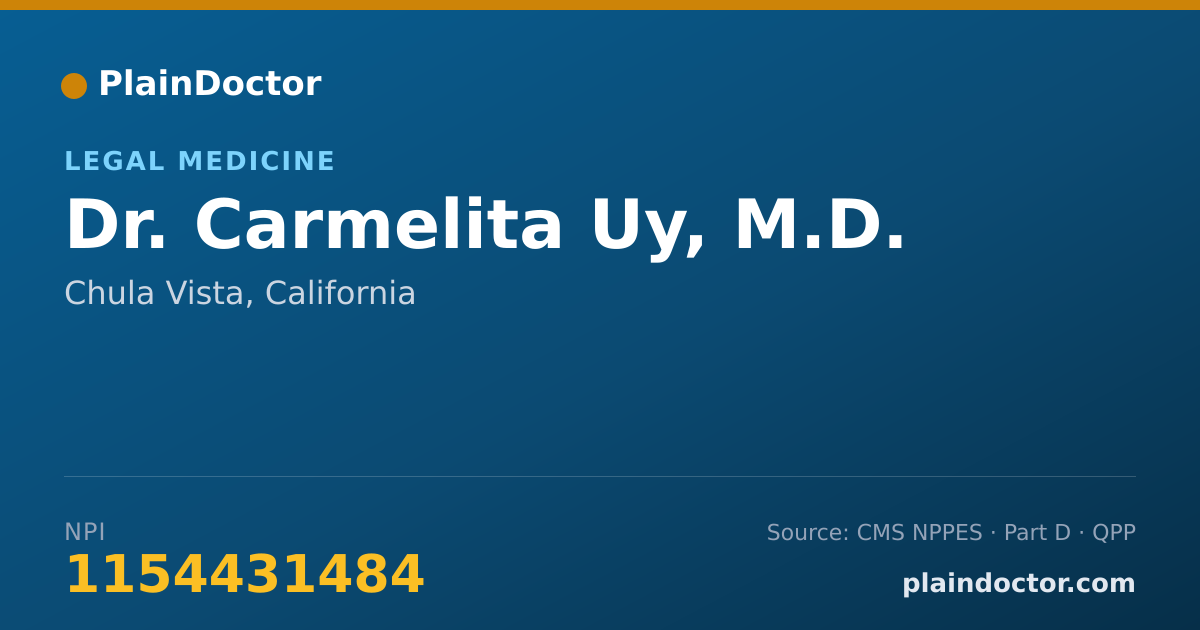 Shareable card for Carmelita Uy, M.D. - Legal Medicine, Chula Vista, CA