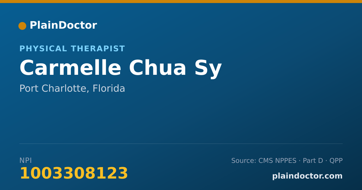 Shareable card for Carmelle Chua Sy - Physical Therapist, Port Charlotte, FL