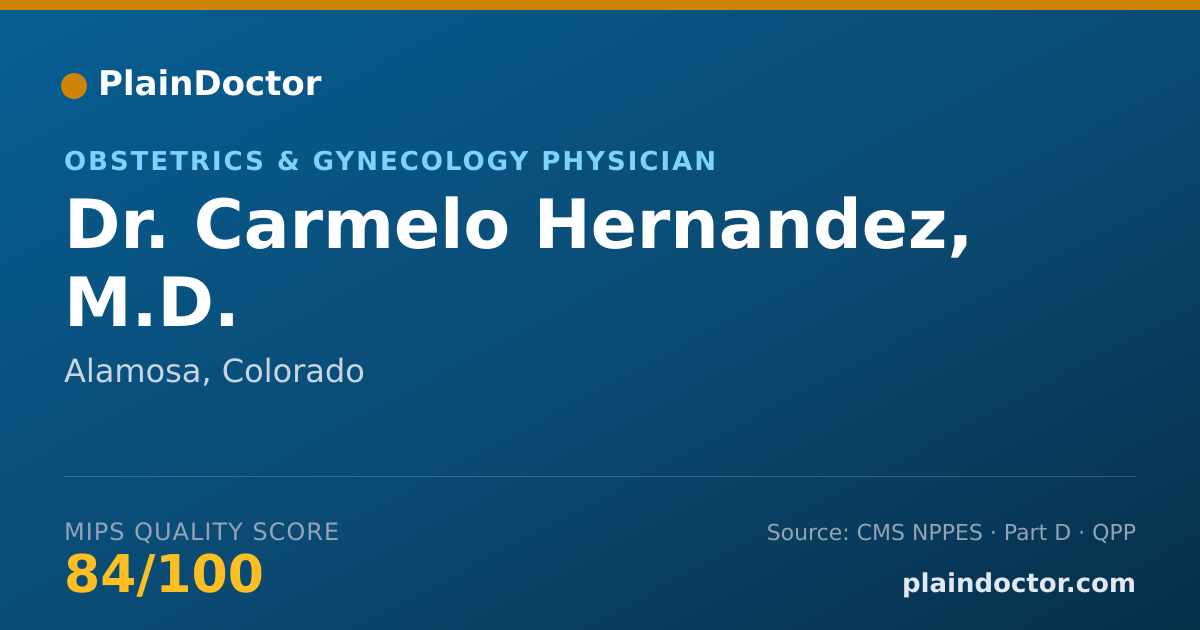 Shareable card for Carmelo Hernandez, M.D. - Obstetrics & Gynecology Physician, Alamosa, CO