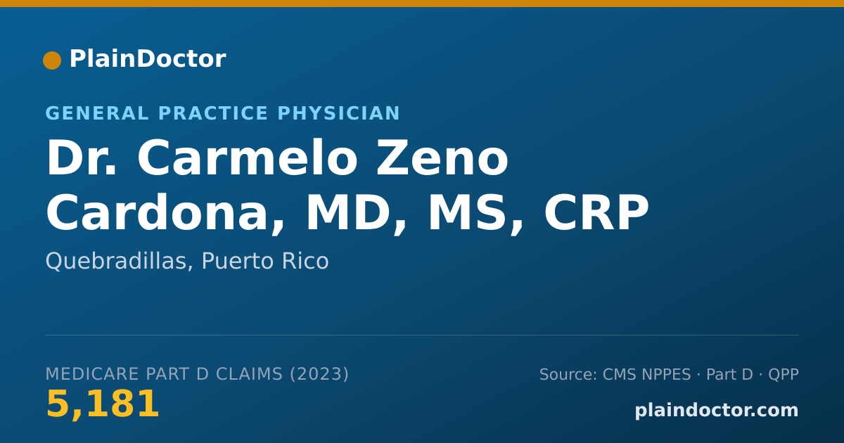Shareable card for Carmelo Zeno Cardona, MD, MS, CRP - General Practice Physician, Quebradillas, PR