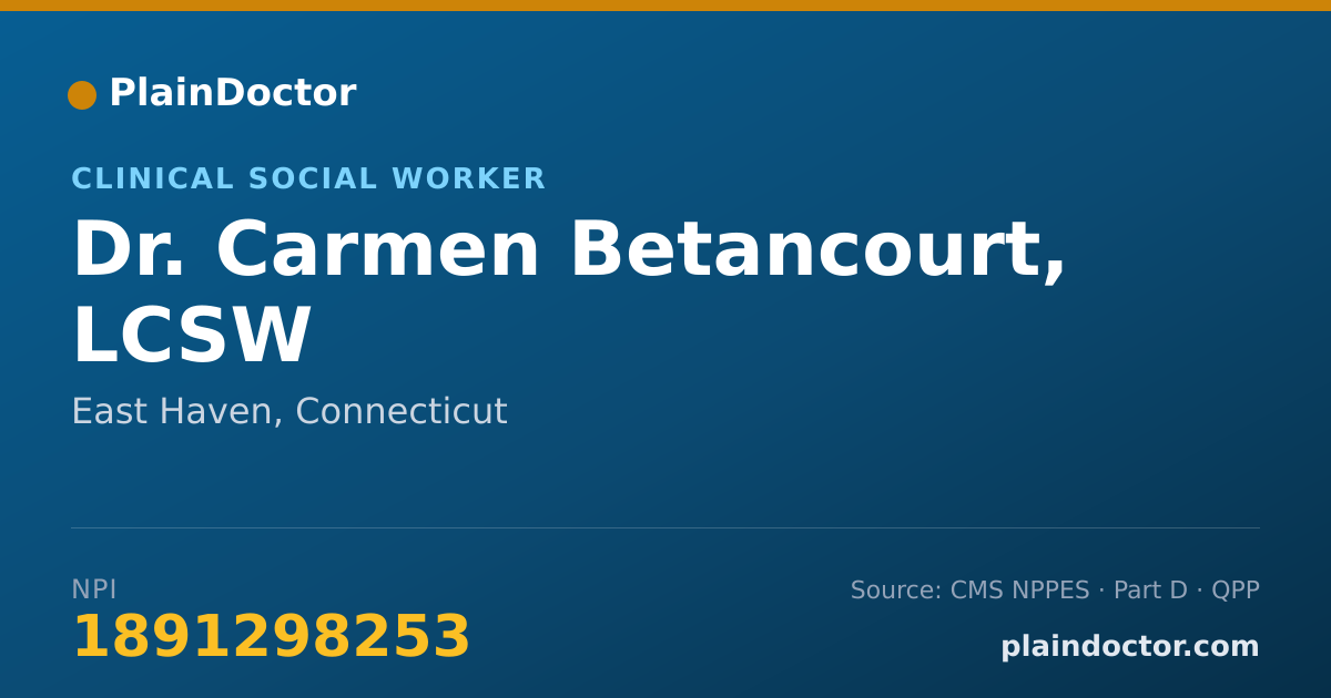 Shareable card for Carmen Betancourt, LCSW - Clinical Social Worker, East Haven, CT