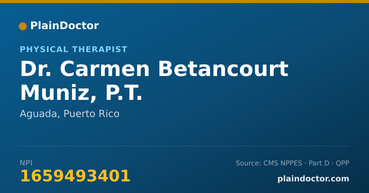 Shareable card for Carmen Betancourt Muniz, P.T. - Physical Therapist, Aguada, PR