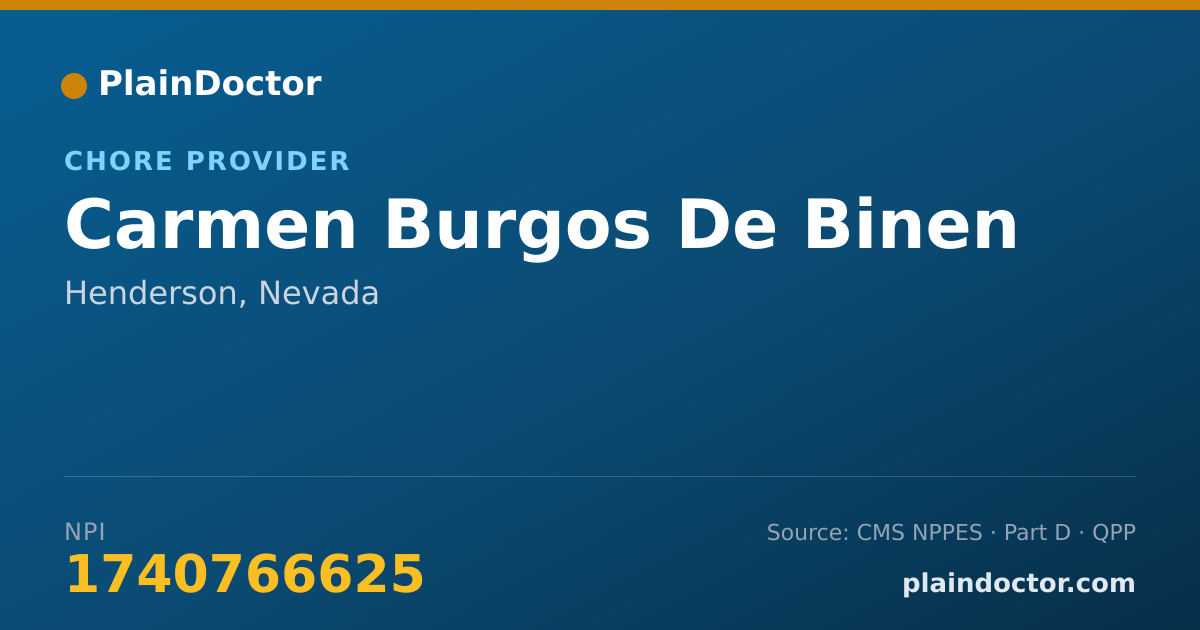 Shareable card for Carmen Burgos De Binen - Chore Provider, Henderson, NV