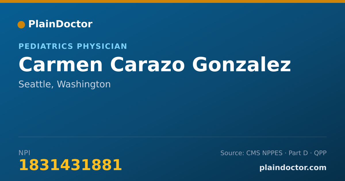 Shareable card for Carmen Carazo Gonzalez - Pediatrics Physician, Seattle, WA