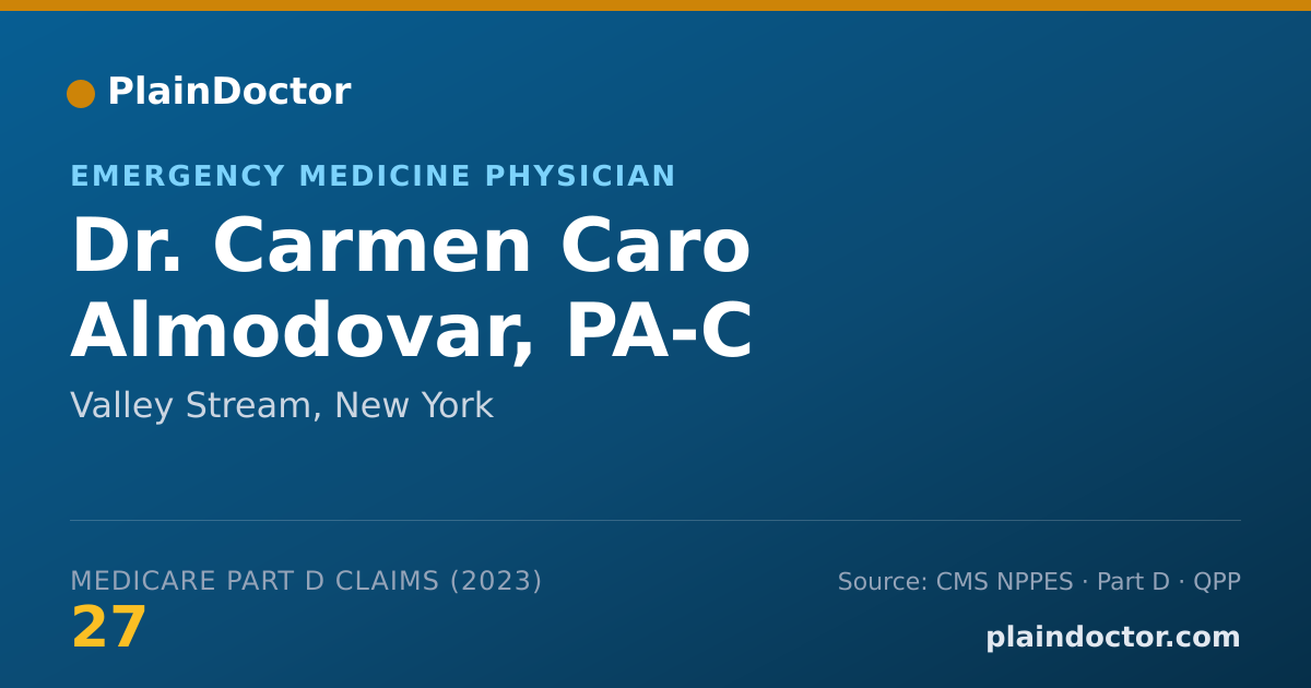 Shareable card for Carmen Caro Almodovar, PA-C - Emergency Medicine Physician, Valley Stream, NY