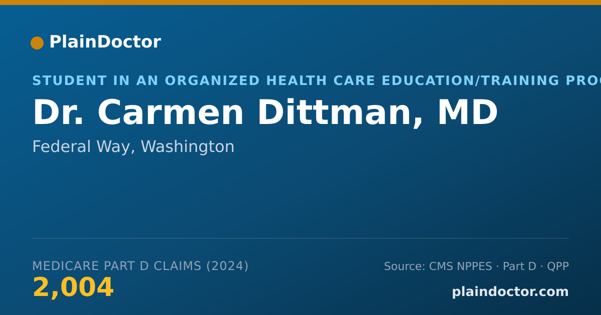 Shareable card for Carmen Dittman, MD - Student in an Organized Health Care Education/Training Program, Federal Way, WA