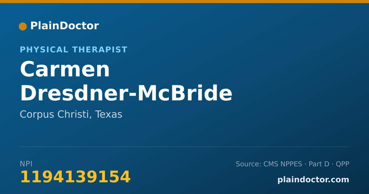 Shareable card for Carmen Dresdner-McBride - Physical Therapist, Corpus Christi, TX