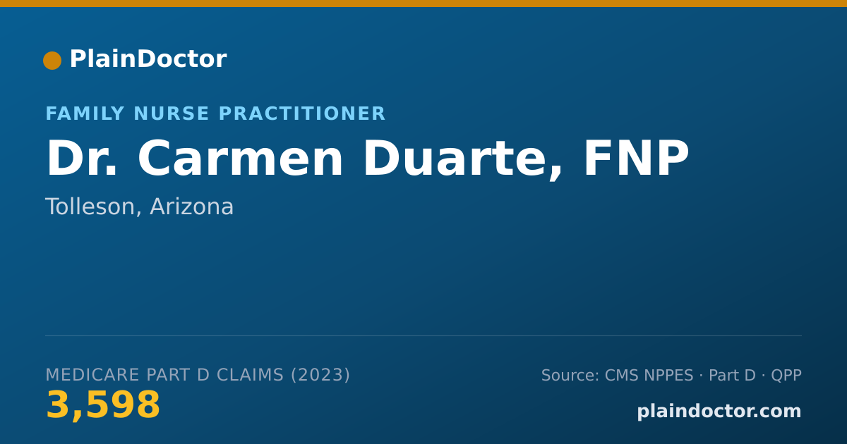 Shareable card for Carmen Duarte, FNP - Family Nurse Practitioner, Tolleson, AZ