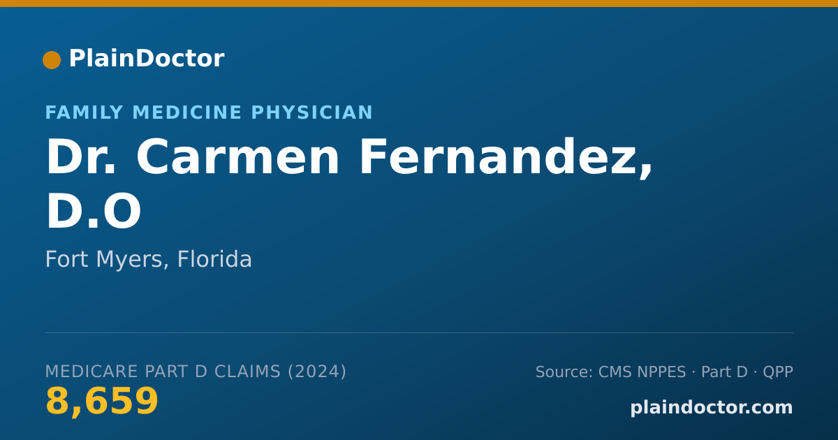 Shareable card for Carmen Fernandez, D.O - Family Medicine Physician, Fort Myers, FL