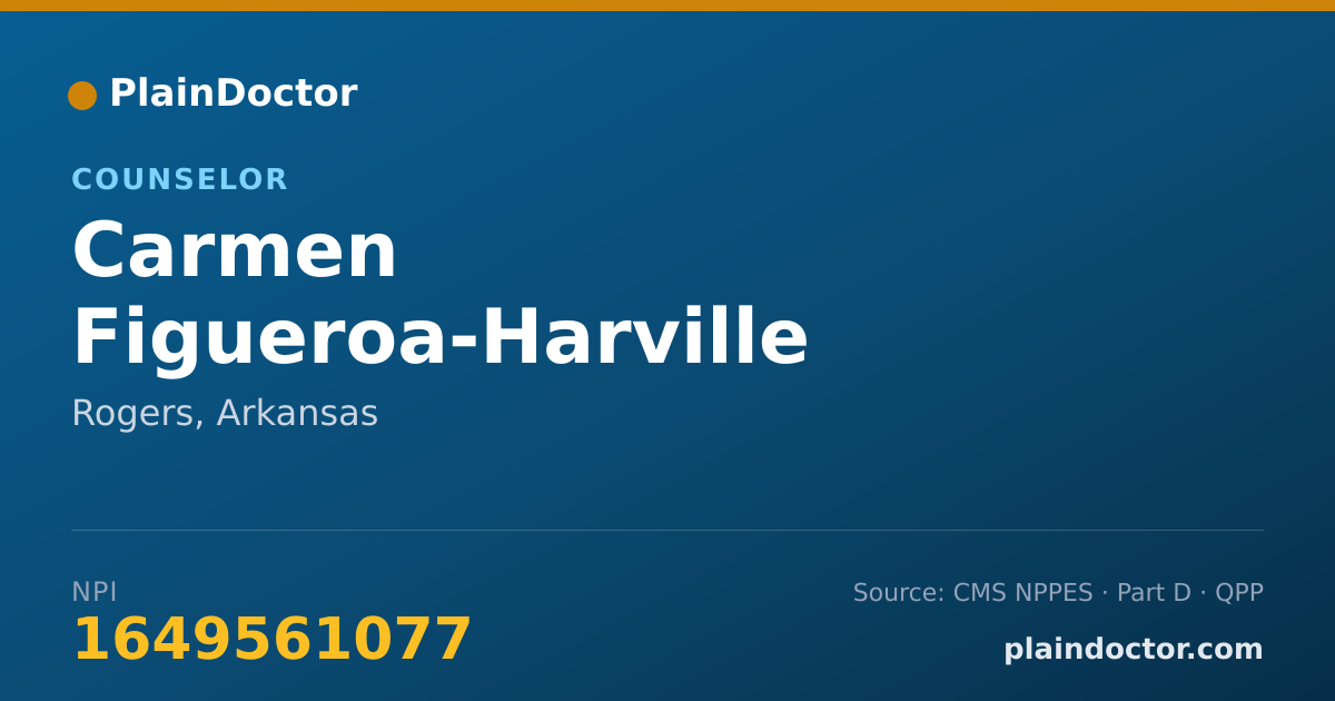 Shareable card for Carmen Figueroa-Harville - Counselor, Rogers, AR