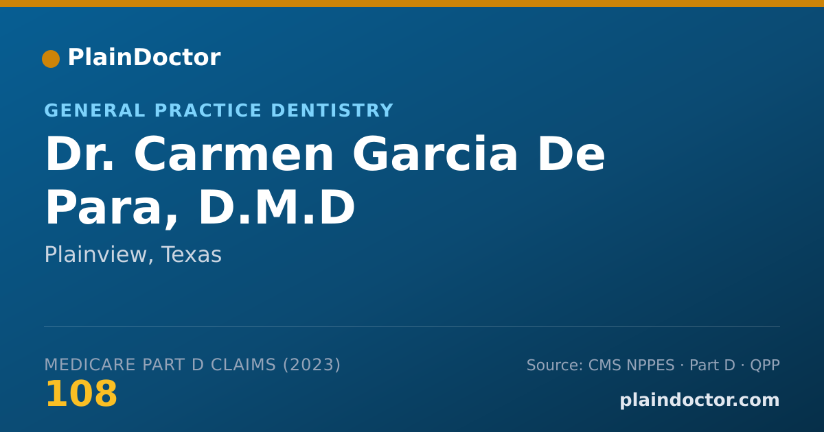 Shareable card for Carmen Garcia De Para, D.M.D - General Practice Dentistry, Plainview, TX